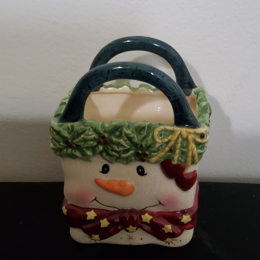 Ceramic snowman purse